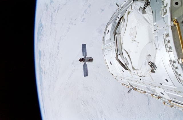 NASA image: View taken during rendezvous with the FGB/Zarya module