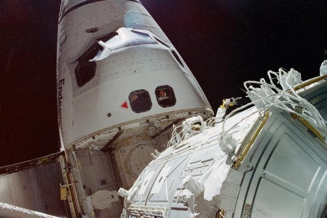NASA image: View of the ISS stack in the Endeavour's payload bay