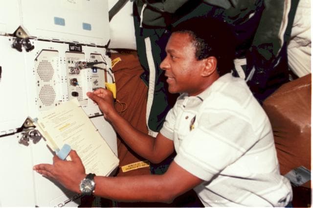 NASA image: MS Anderson checks on the CEBAS