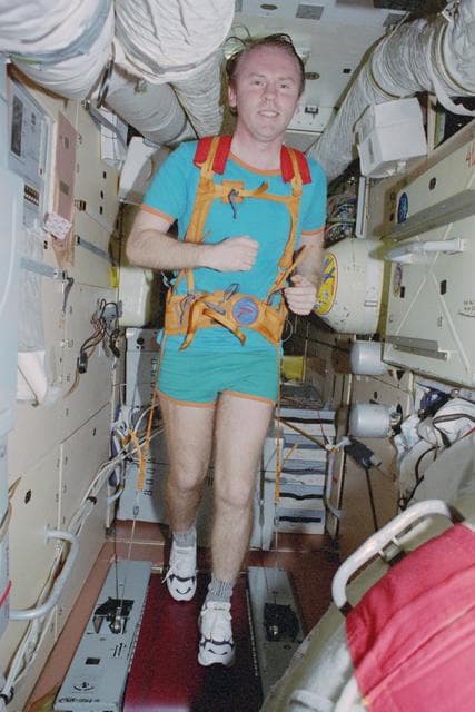 NASA image: Thomas runs in the Kristall module