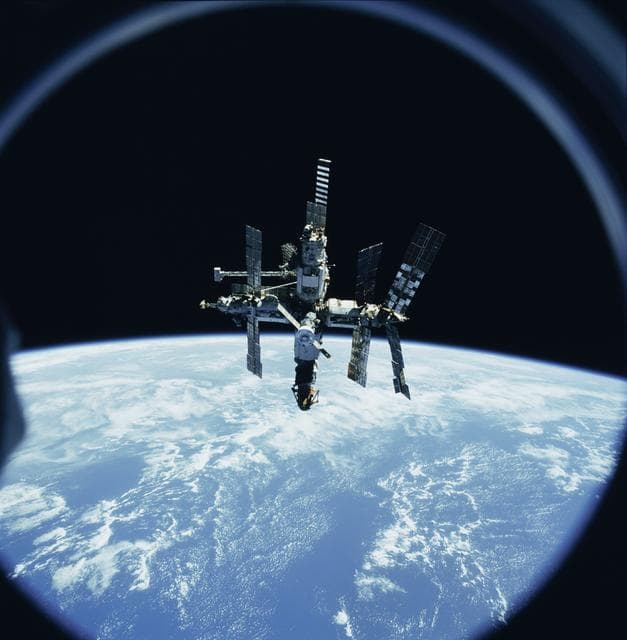 NASA image: Survey views of the Mir Space Station during flyaround