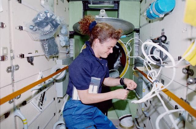 NASA image: Julie Payette in the FGB/Zarya module