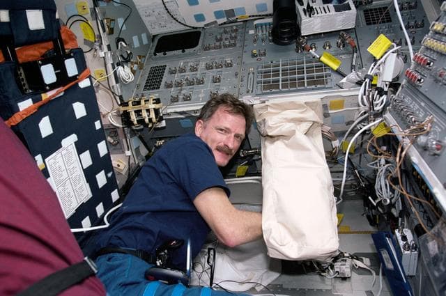 NASA image: Tanner on flight deck