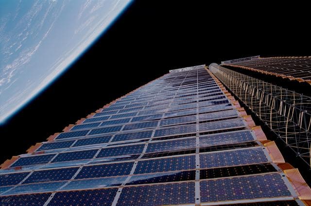 NASA image: P6 Truss, Photovoltaic (PV) Solar Array Wing (SAW)