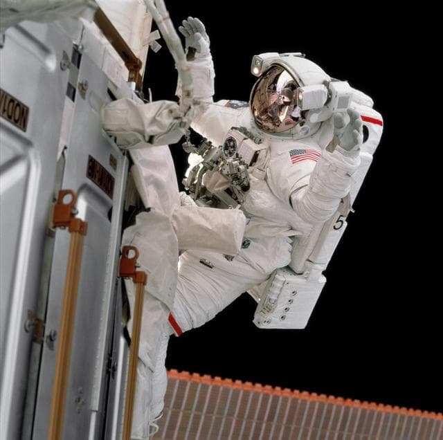 NASA image: View of MS Tanner working on Unity during the third EVA of STS-97