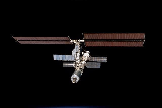 NASA image: View of the ISS as seen during fly-around