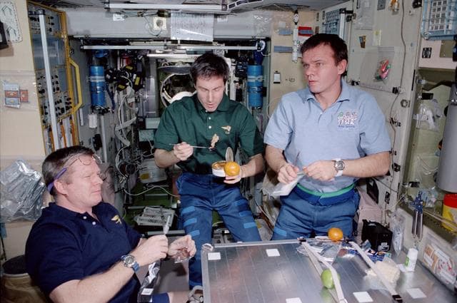 NASA image: Expedition One crew in Service Module