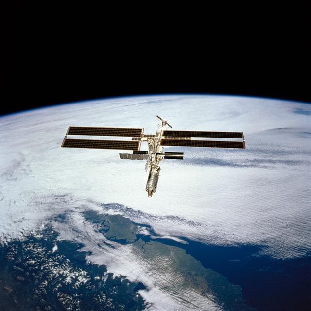 NASA image: Zenith view of ISS over Earth limb taken during fly-around