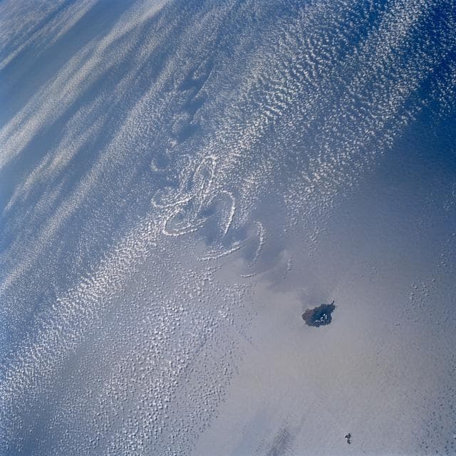 NASA image: Earth observations of the von Karmen effect by Socorro Is. during STS-99