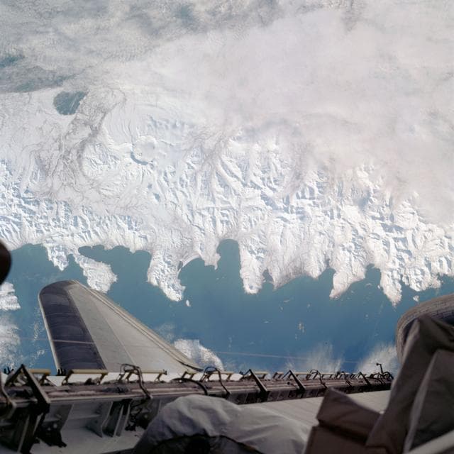 NASA image: Earth observation views of the Aleutian Mt. Range taken during STS-99