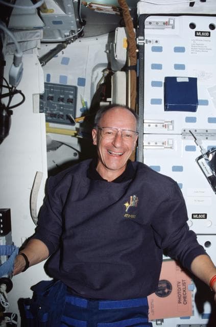 NASA image: Various views of MS Nicollier on the middeck