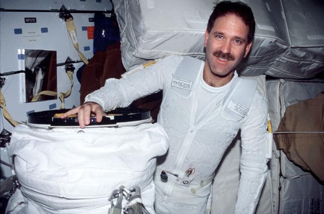 NASA image: MS Grunsfeld prepares for EVA