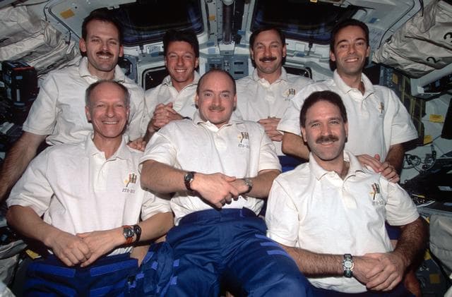 NASA image: STS-103 inflight crew portrait on the flight deck