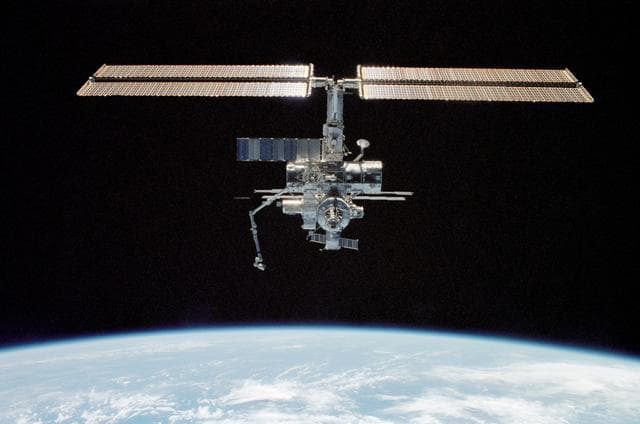 NASA image: Nadir forward approach view of ISS