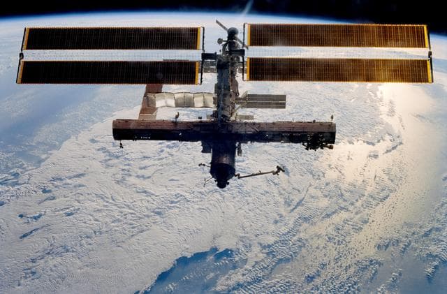 NASA image: Exterior views of ISS during Undocking Operations for STS-113