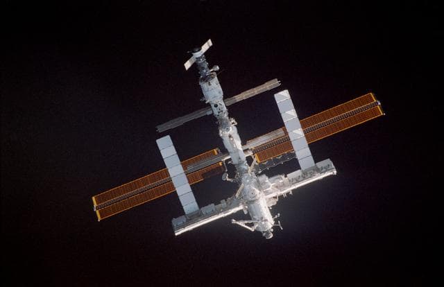 NASA image: View of the ISS during approach for docking