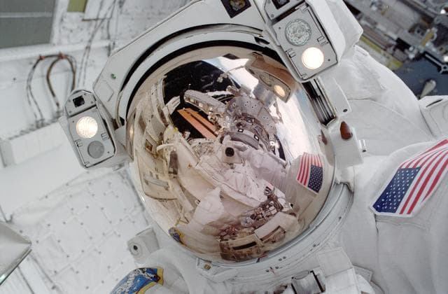 NASA image: Robinson during EVA 1