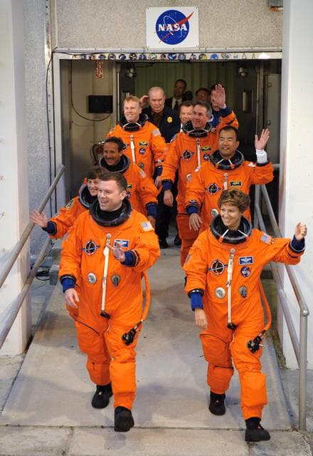 NASA image: STS-114 crew at KSC
