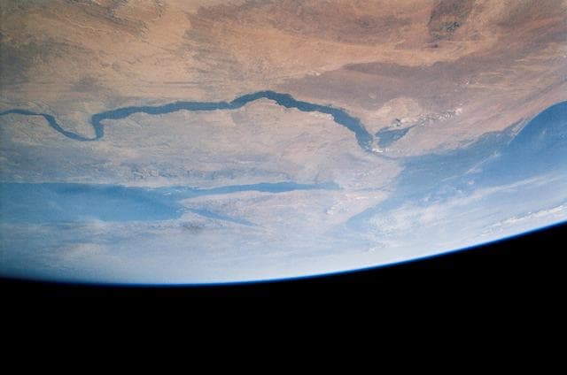 NASA image: Earth view over Egypt and the Nile River taken during STS-121