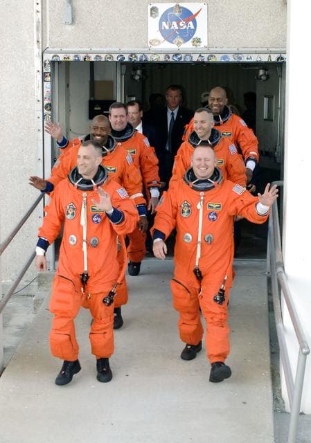 NASA image: STS-129 Crew Members head for Launch Pad 39A