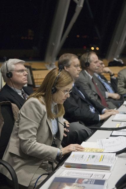 NASA image: Personnel in LCC watch STS-130 Launch