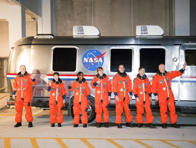 NASA image: STS-131 Crew Walkout at Kennedy Space Center (KSC)
