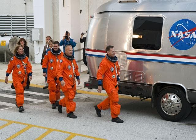 NASA image: STS-135 Crew Walkout to Astrovan