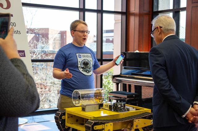 NASA image: NASA's Chief Technologist Talks with a Student at NASA Day in Arkansas