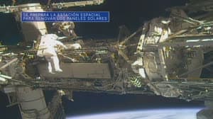 NASA image: Recientemente: Preparando la estación espacial para renovar los paneles solares - 18/03/22