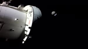 NASA image: Orion views an eclipse of the Moon and Earth